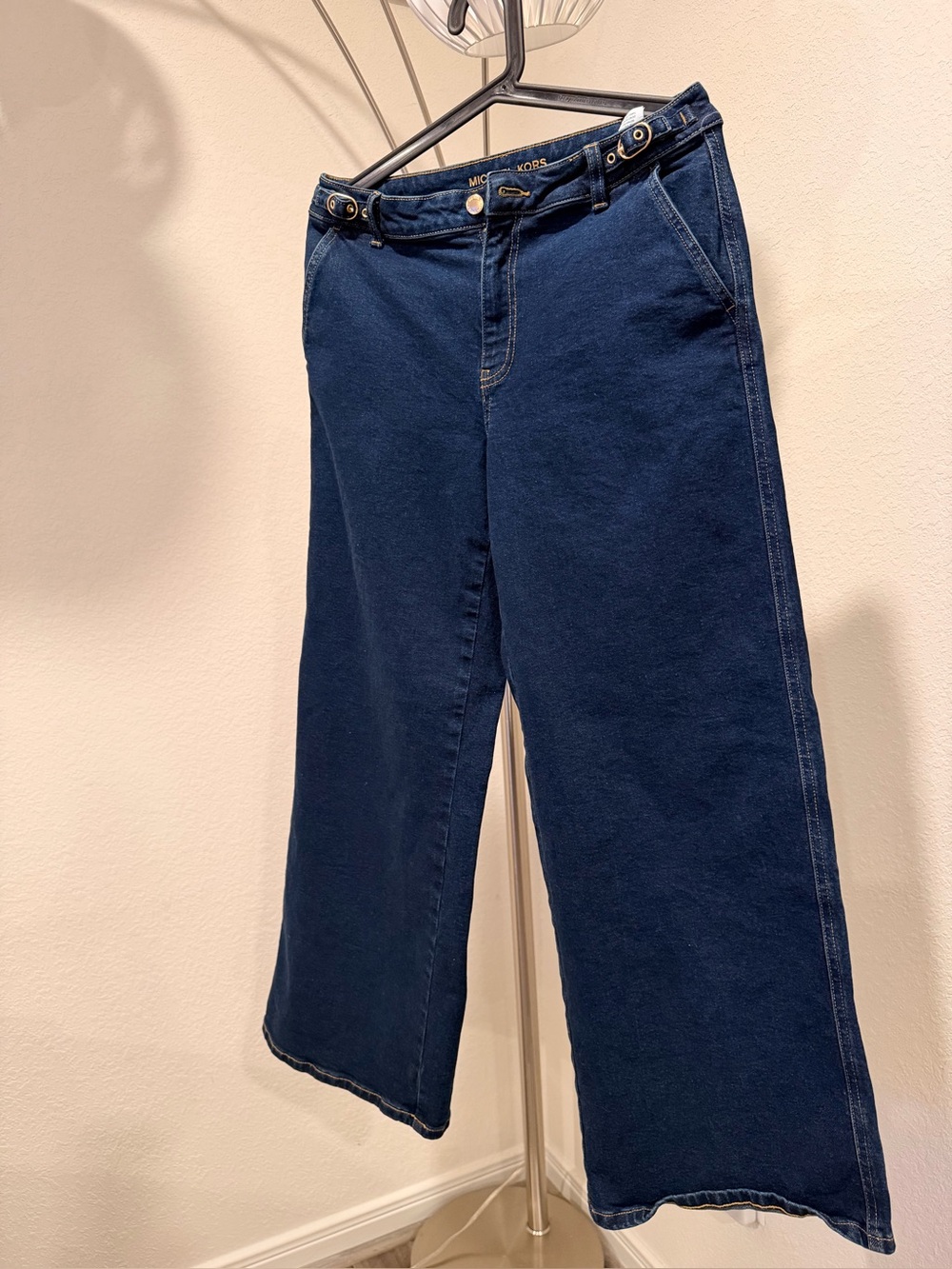 Michael Kors Wide-Leg Jeans in Deep Navy Blue